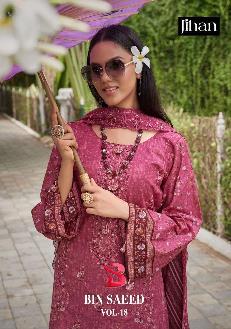 BIN SAEED LAWN COLLECTION VOL -18 BY JIHAN PRESENT